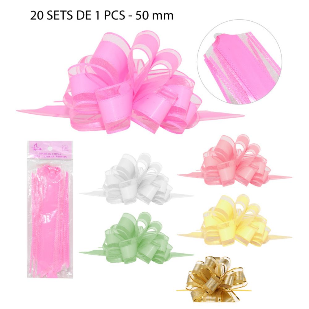 CINTAS PARA REGALO CON BORDE 20set de 1pcs - 50mm