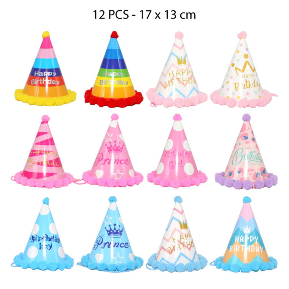 GORRO FESTIVO DE CONO PEQUEÑO 17x13cm