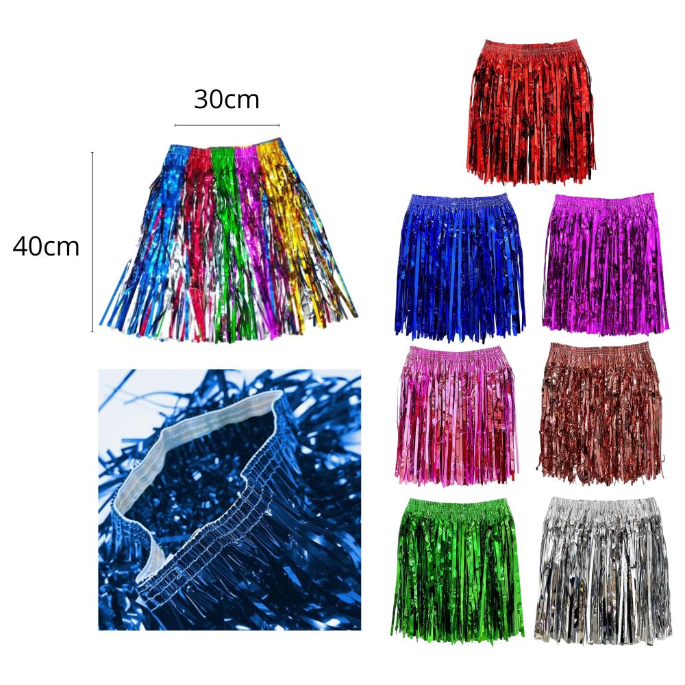 DISFRAZ FALDA CON FLECOS METALIZADO 40X30CM