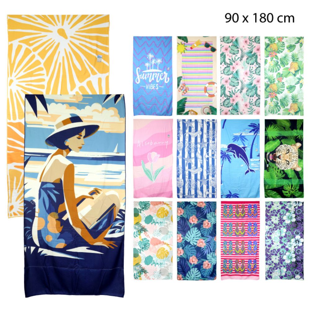 TOALLA PLAYERA DE MICROFIBRA 90x180cm