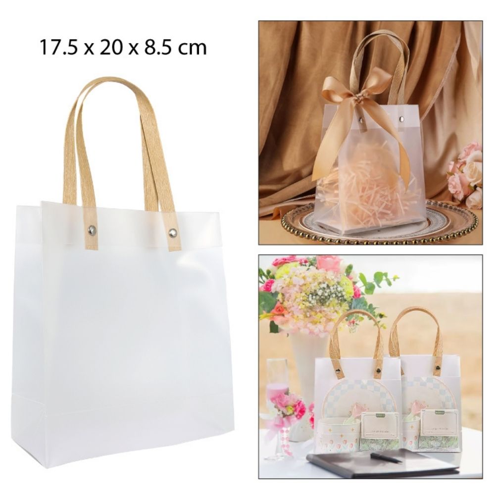BOLSA DE REGALO TRANSPARENTE DE PVC 17.5X20X8.5CM