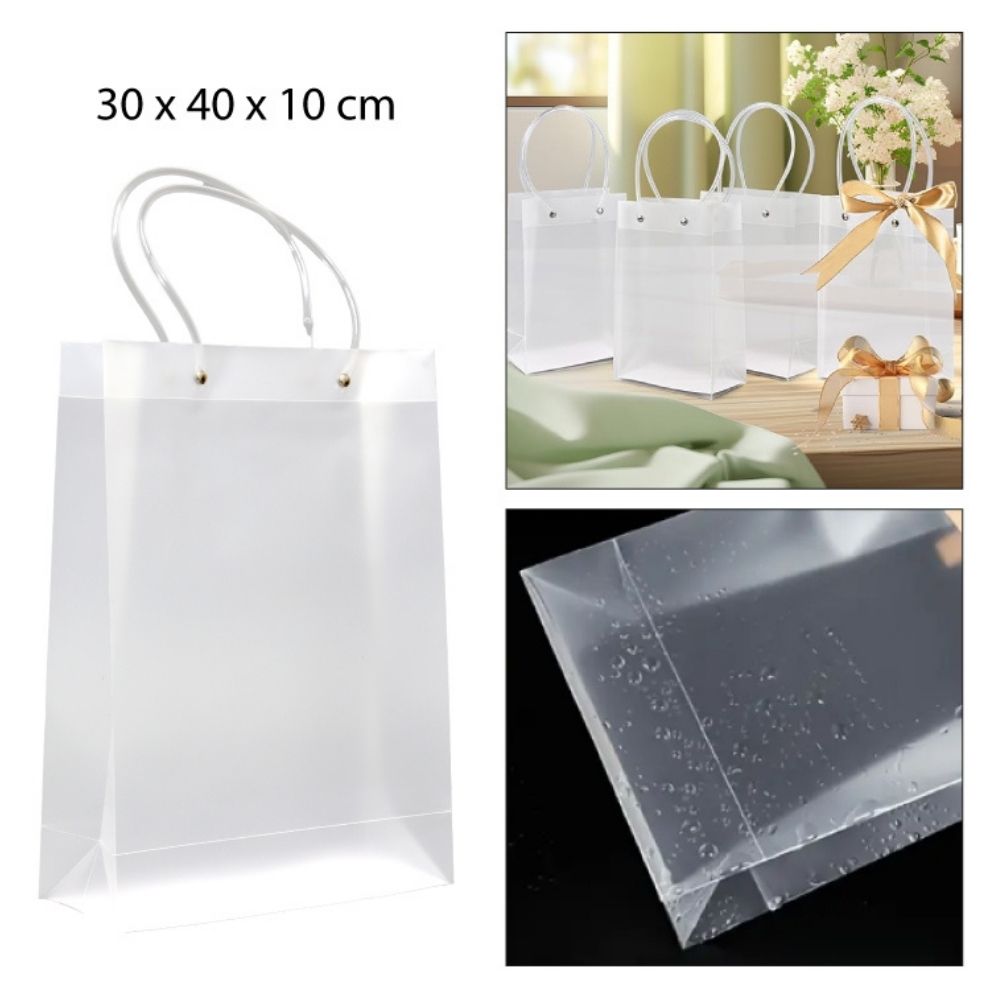 BOLSA DE REGALO TRANSPARENTE DE PVC 30X40X10CM