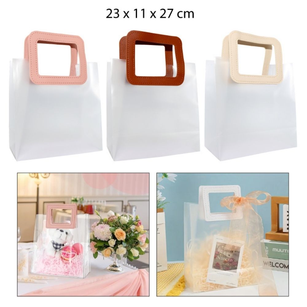 BOLSA DE REGALO TRANSPARENTE DE PVC 21X11X27CM