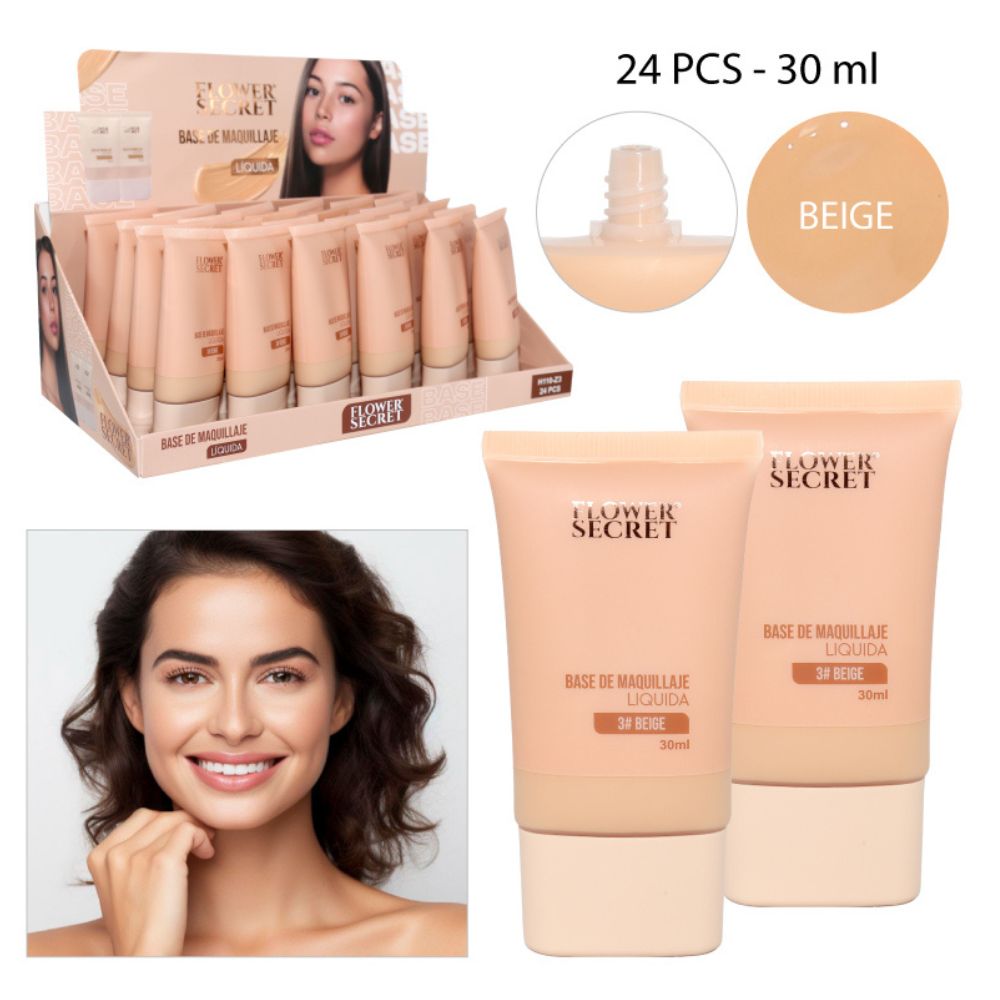 BASE DE MAQUILLAJE LÍQUIDA TONO 3# BEIGE 30ML