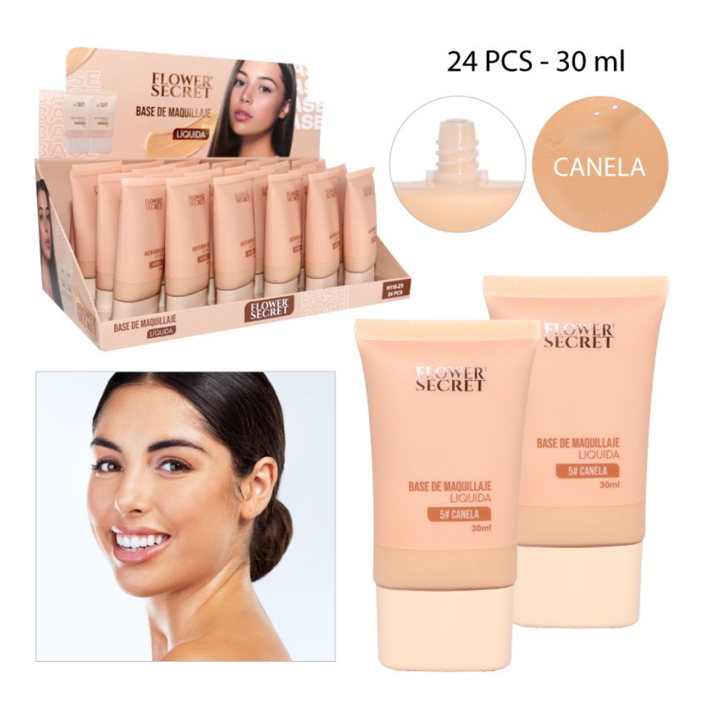 BASE DE MAQUILLAJE LÍQUIDA TONO 5# CANELA 30ML