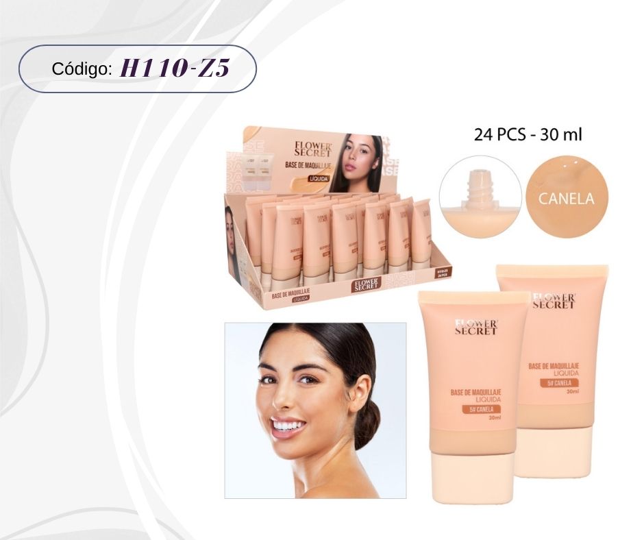 BASE DE MAQUILLAJE LÍQUIDA TONO 5# CANELA 30ML