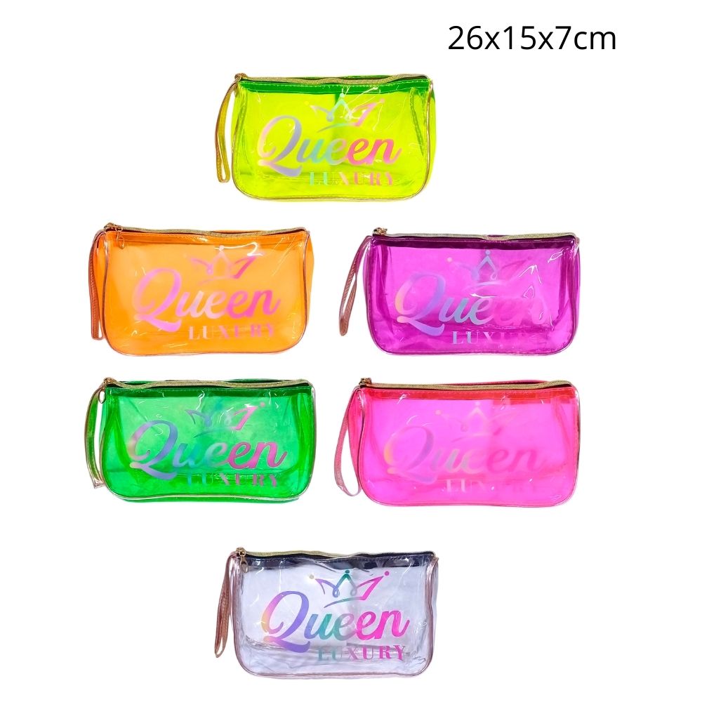 COSMETIQUEROS FLUORESCENTE TRANSPARENTE 26x15x7cm