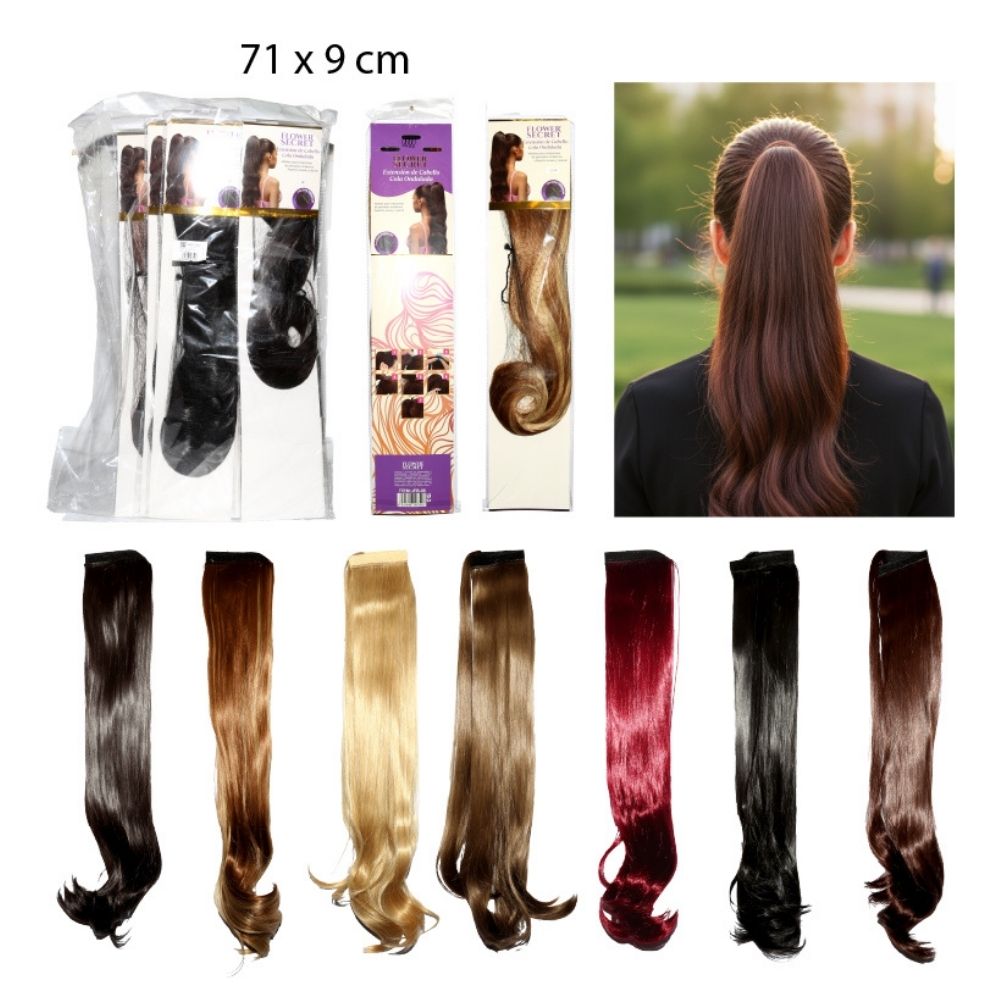 EXTENCION DE CABELLO COLA ONDULADA 71X9CM