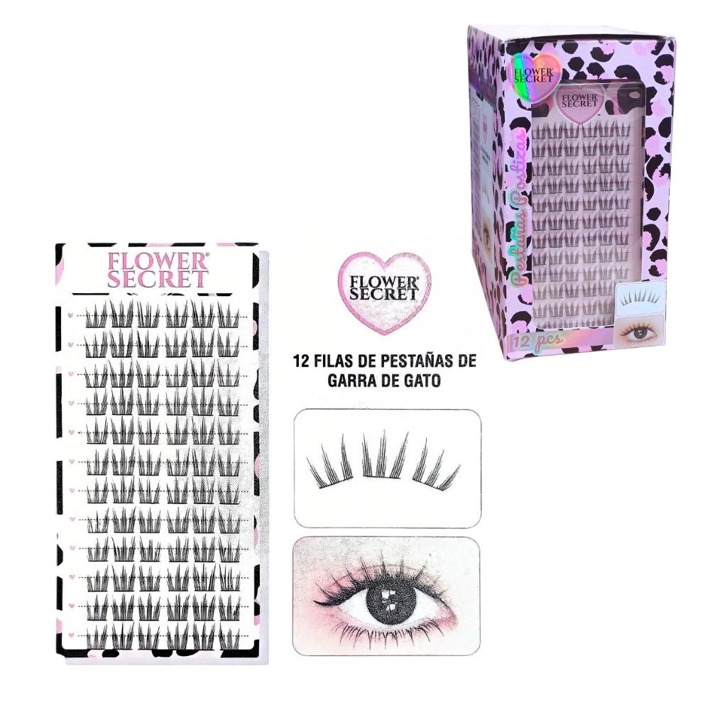 PESTAÑAS POSTIZAS DE “GARRA DE GATO” 12PCS