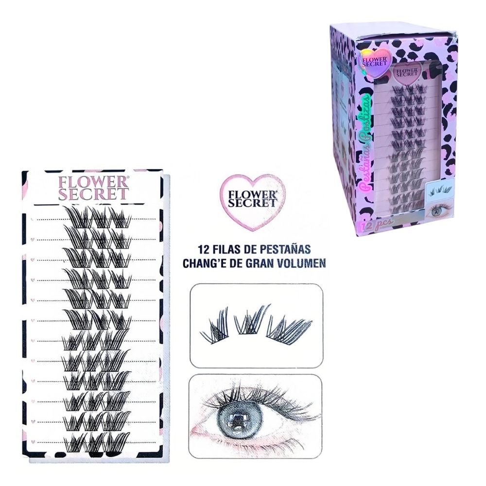 PESTAÑAS POSTIZAS “GHAN´E DE GRAN VOLUMEN” 12PCS