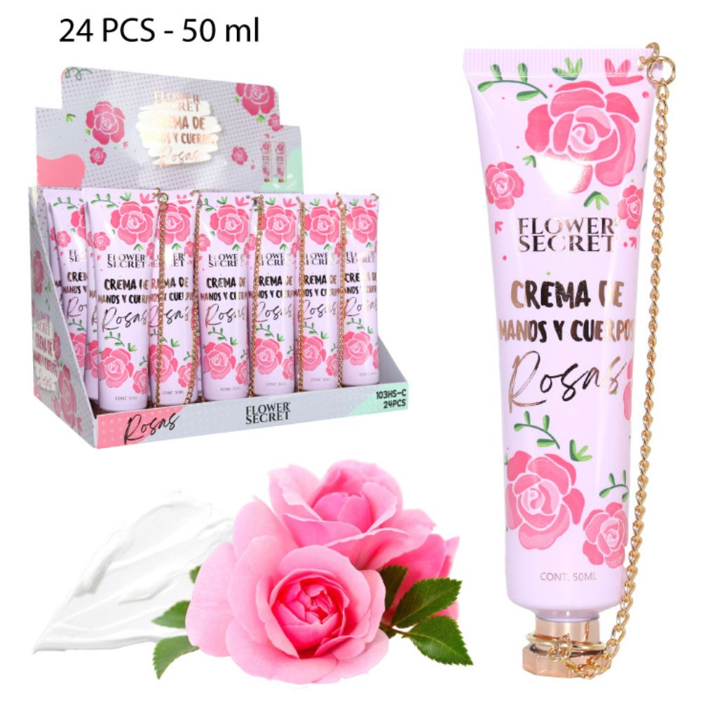 CREMA DE MANOS Y CUERPO AROMA ROSAS 50ML