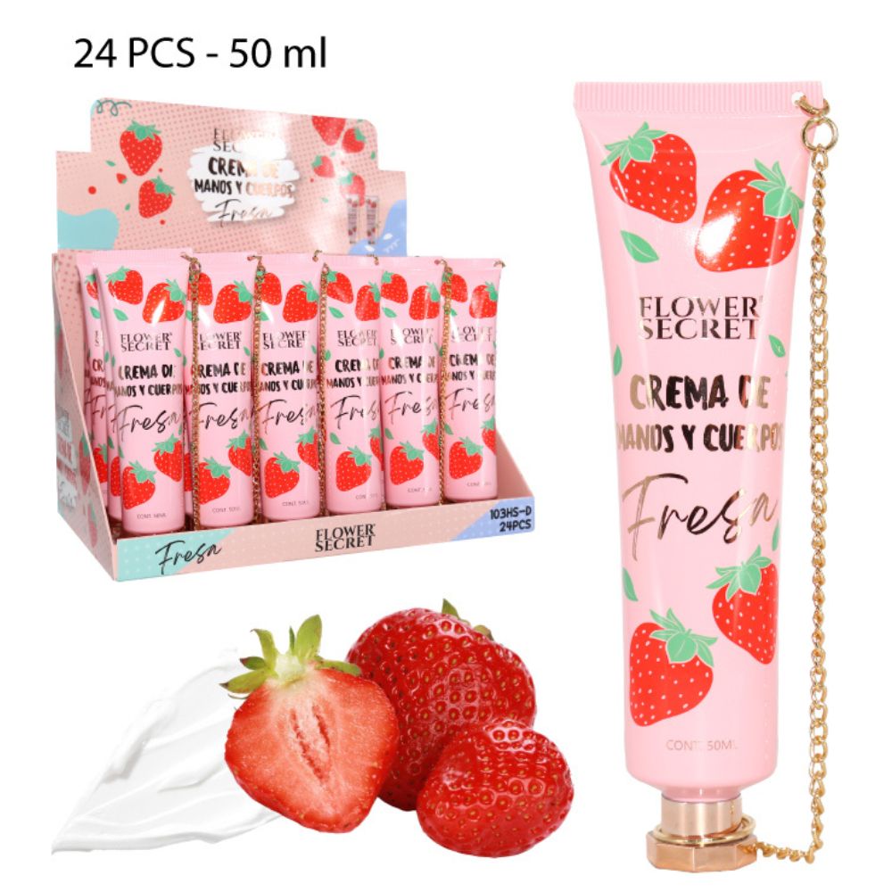 CREMA DE MANOS Y CUERPO AROMA FRESA 50ML
