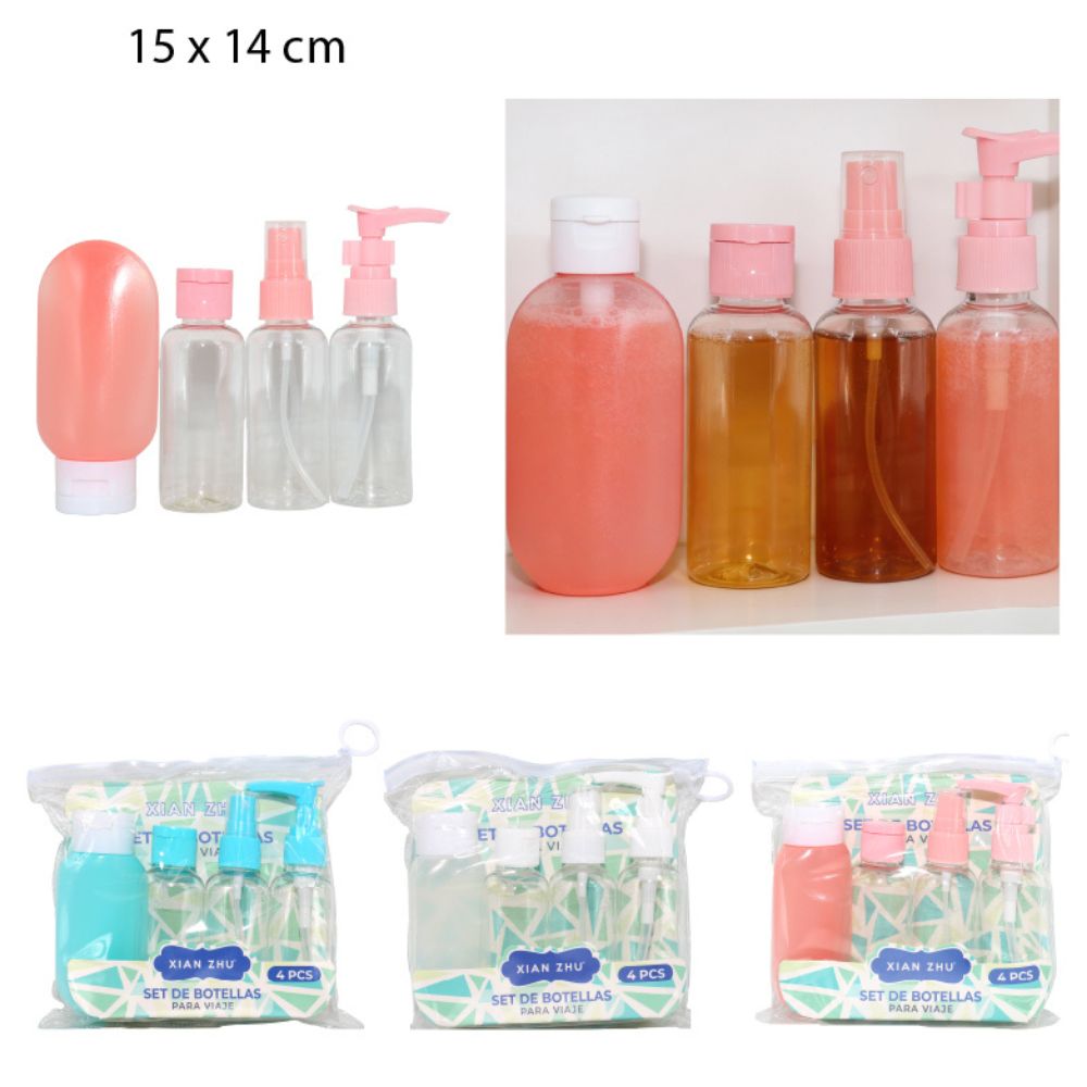 BOTELLAS DE VIAJE MULTIUSO PACK DE 4