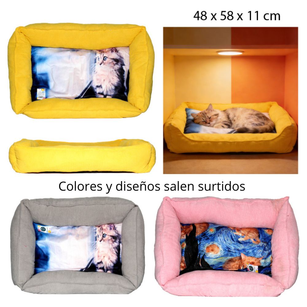 CAMA RECTANGULAR PARA MASCOTAS 48X58X11CM