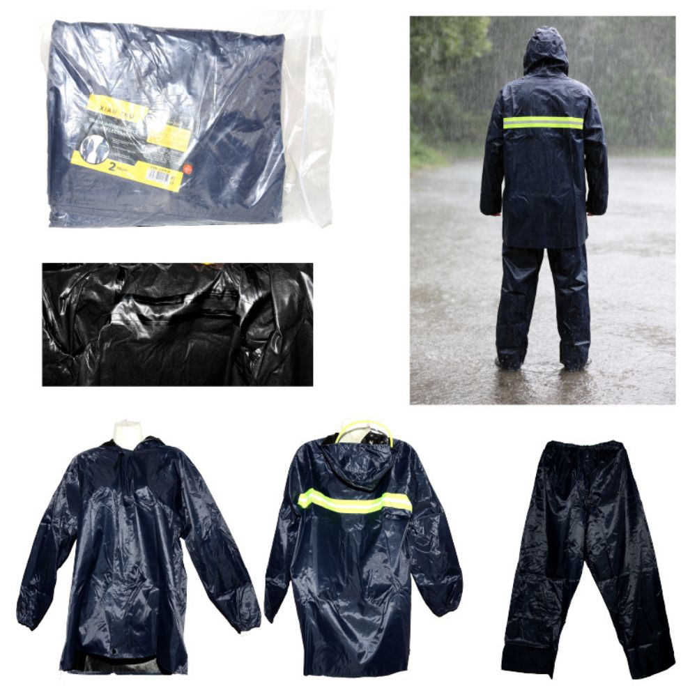 TRAJE IMPERMEABLE CON TIRA REFLECTANTE 2PCS