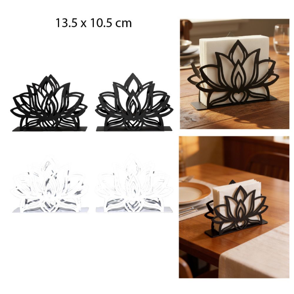 PORTA SERVILLETAS METÁLICO - “flor de loto” 13.5x10.5cm