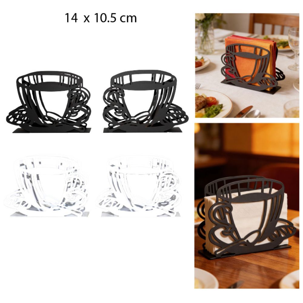 PORTA SERVILLETAS METÁLICO “TAZA DE CAFÉ” 14X10.5CM