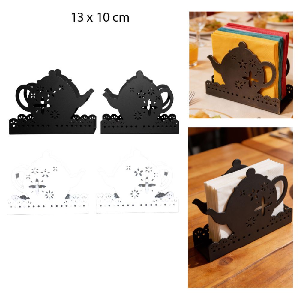 PORTA SERVILLETAS METÁLICO - “TETERA” 13X10CM