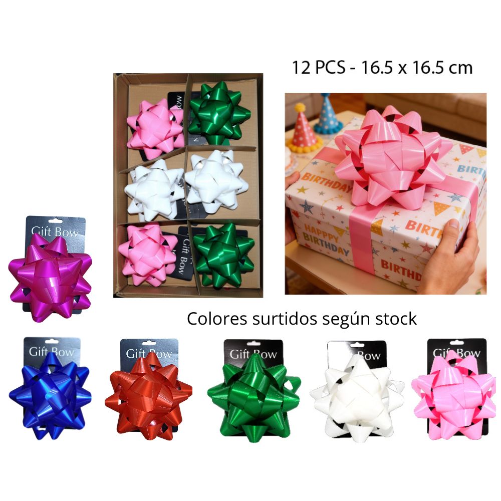 MOÑO PARA REGALO 12PCS - 16.5X16.5CM