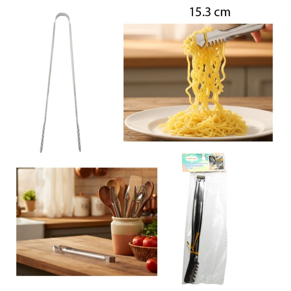 PINZA PARA ALIMENTOS DE ACERO INOXIDABLE 15.3CM