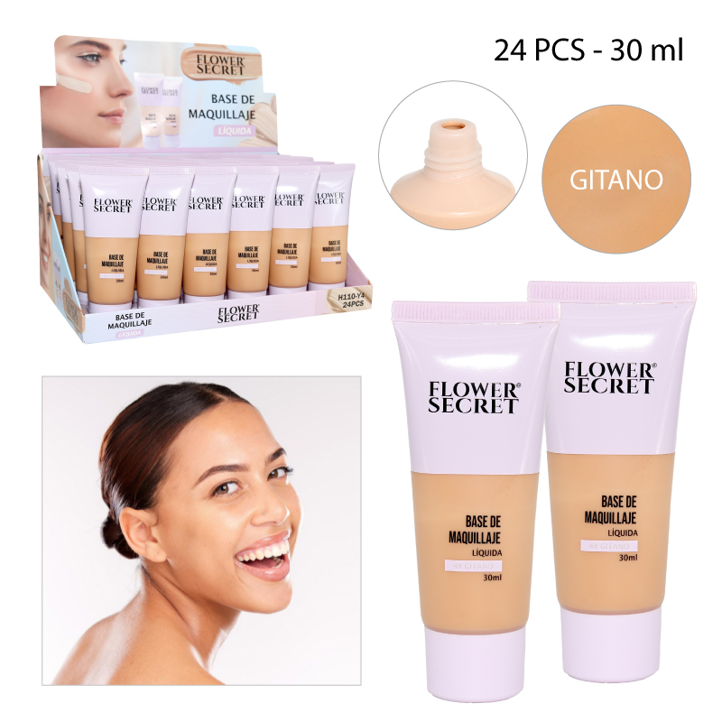 BASE DE MAQUILLAJE LÍQUIDA, TONO 4# GITANO – 30 ML