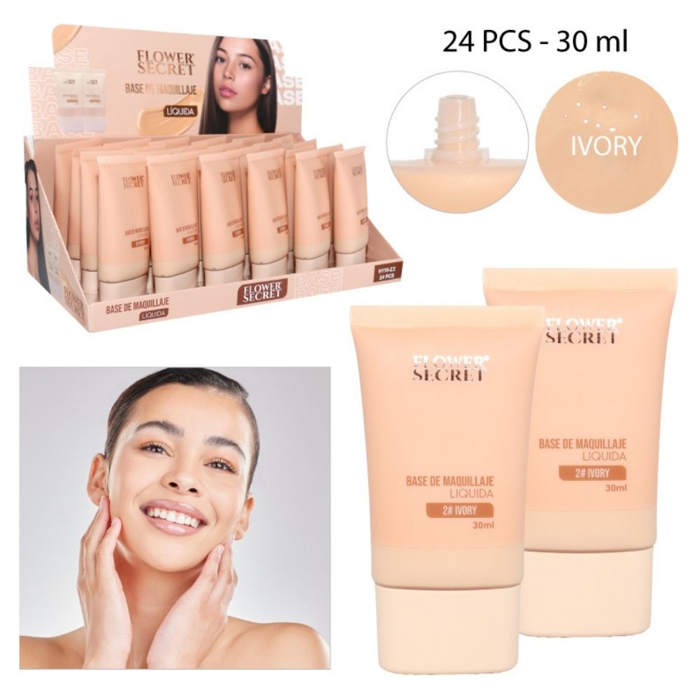 BASE DE MAQUILLAJE LÍQUIDA, TONO 2# IVORY 30ML