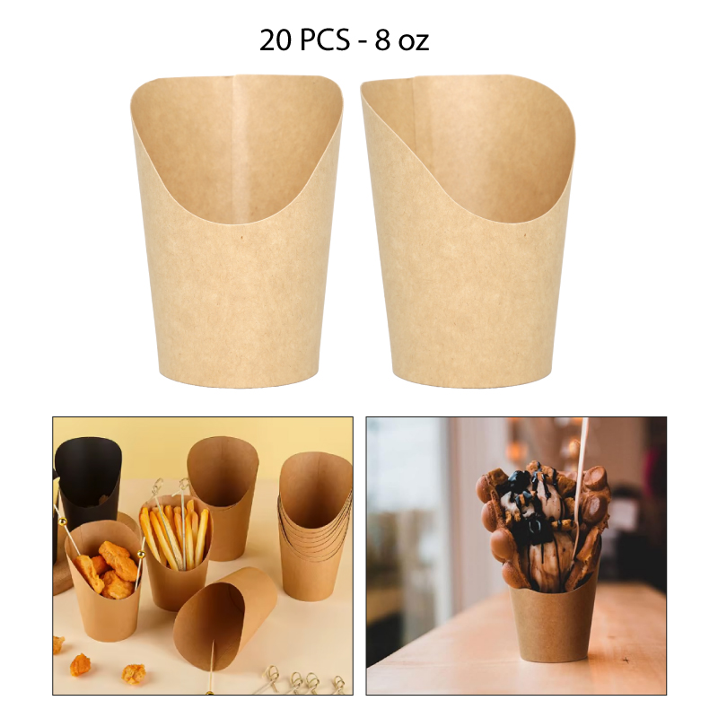 CONO DE PAPEL KRAFT PARA SNACKS 8 OZ