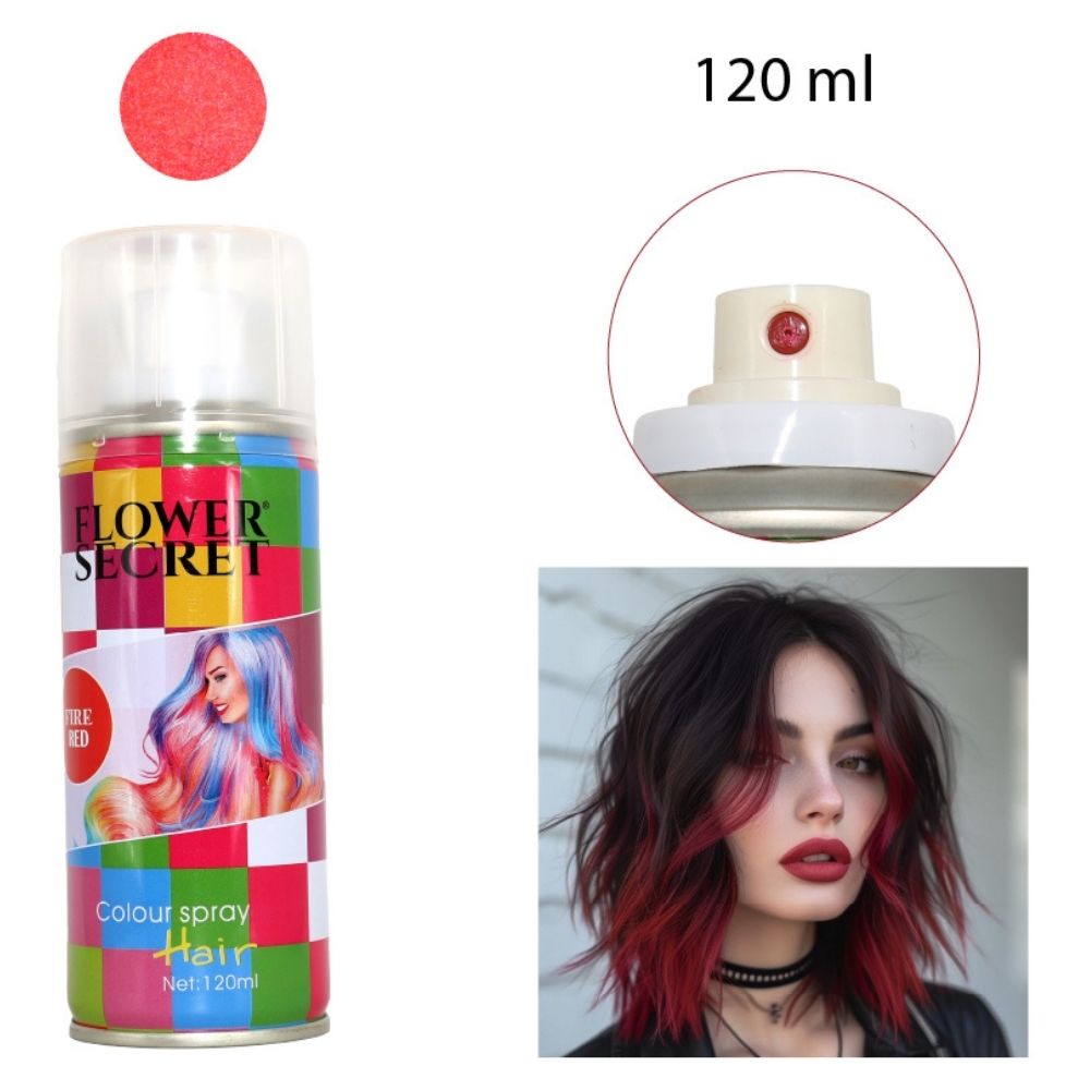 TINTURA CAPILAR SPRAY LAVABLE- COLOR ROJO INTENSO 120ML