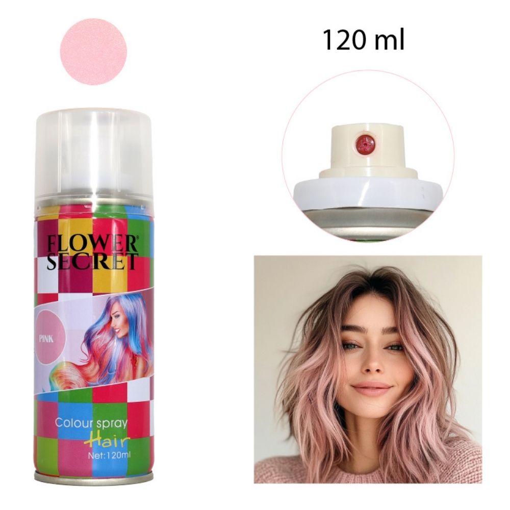 TINTURA CAPILAR SPRAY LAVABLE- COLOR ROSA 120ML