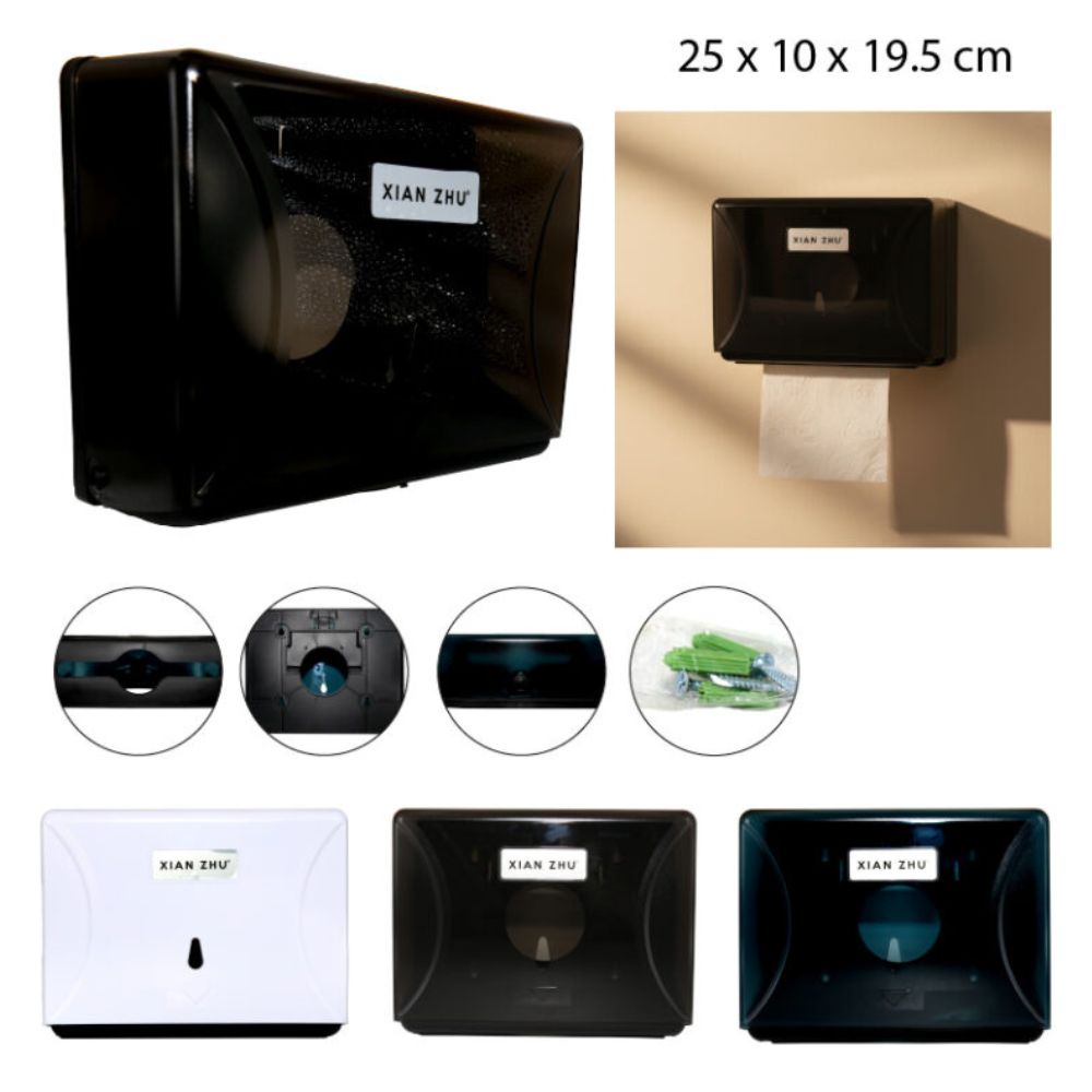 DISPENSADOR DE PAPEL PARA BAÑO RECTANGULAR 25X10X19.5CM