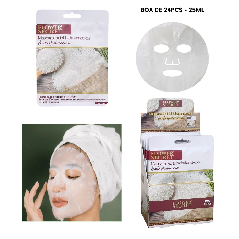 MÁSCARA FACIAL CON ÁCIDO HIALURÓNICO ARROZ 25ML