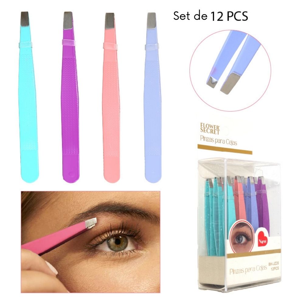 PINZA PARA CEJAS SET DE 12pcs