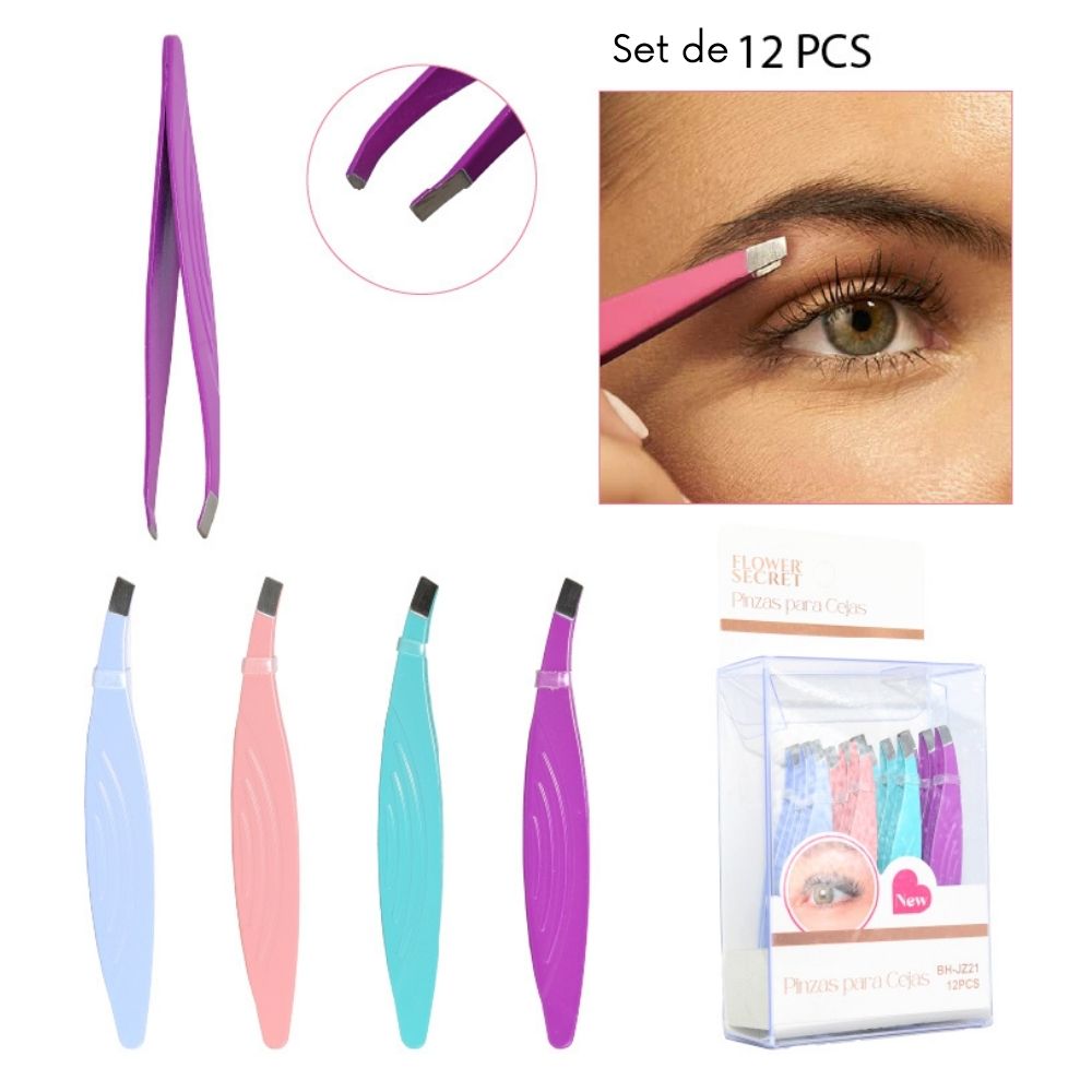 PINZA PARA CEJAS SET DE 12pcs