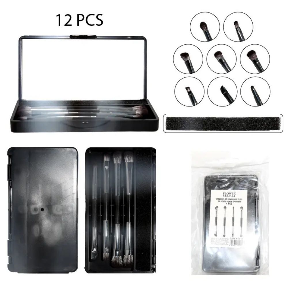 KIT DE BROCHAS DOBLE CON ESPEJO SET DE 4pcs
