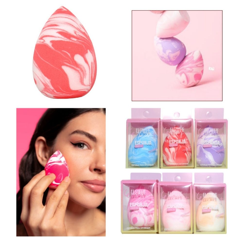 ESPONJA DE MAQUILLAJE TIPO GOTA BICOLOR